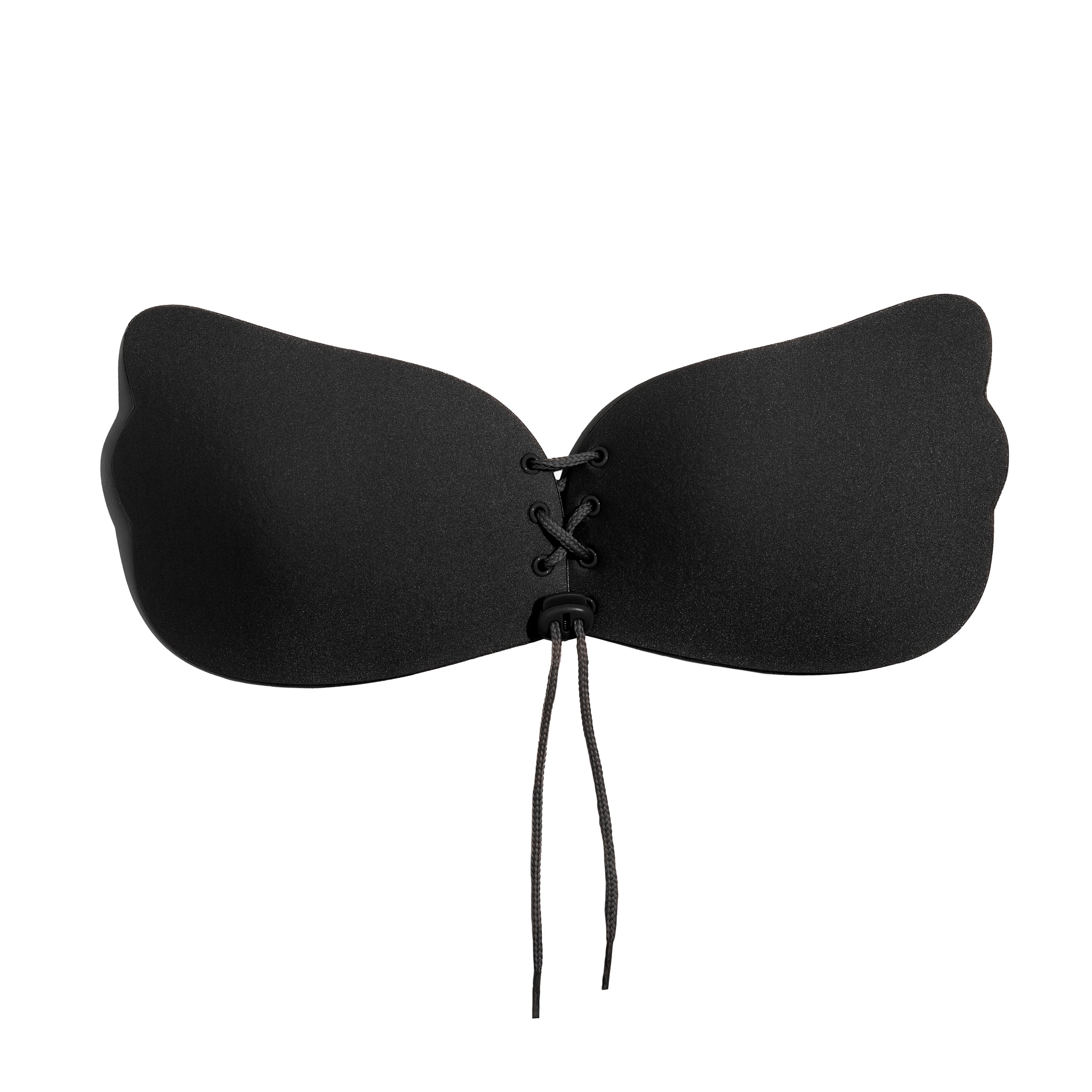 Adhesive Drawstring Push Up Bra-Black