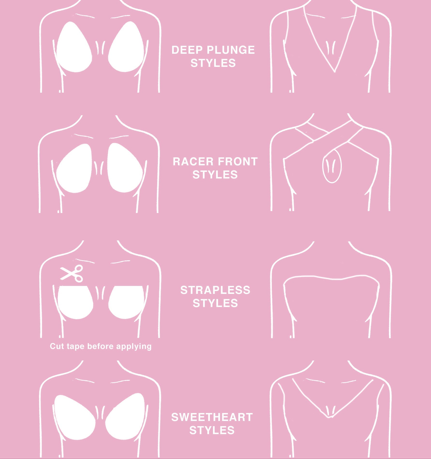 Original Lift & Shape Bra Tape By Perky Pear® BEIGE- A-H Cups