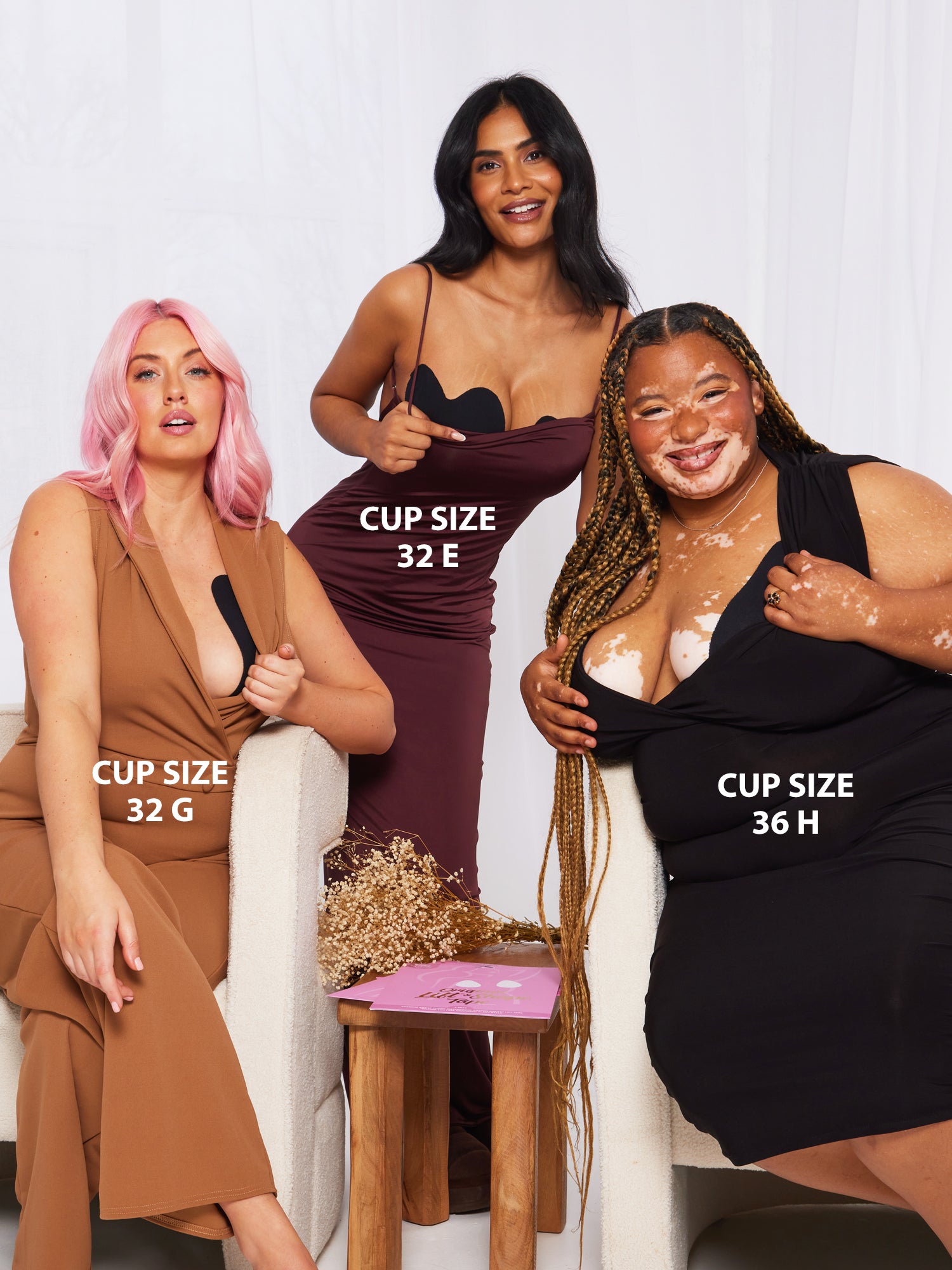 Original Lift & Shape Bra Tape By Perky Pear® BLACK-A-H Cups