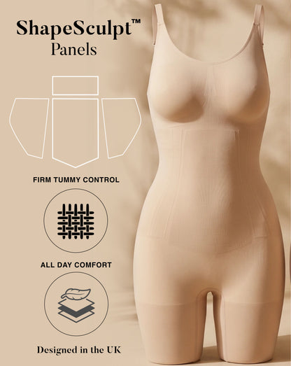 360Sculpt™ Bust Support Body Suit-BEIGE