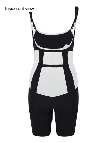 360Sculpt™- Open bust Bodysuit-BLACK