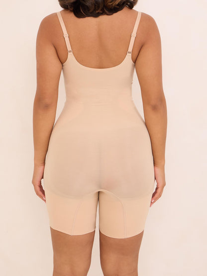 360Sculpt™- Open bust Bodysuit-BEIGE