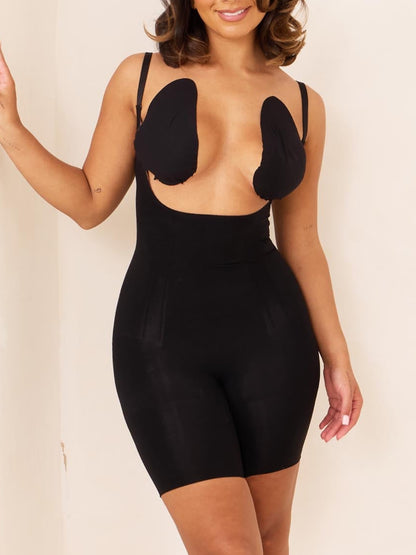 360Sculpt™- Open bust Bodysuit-BLACK