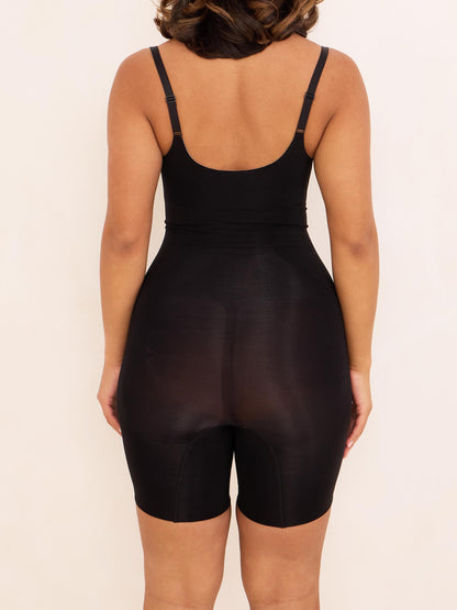 360Sculpt™- Open bust Bodysuit-BLACK