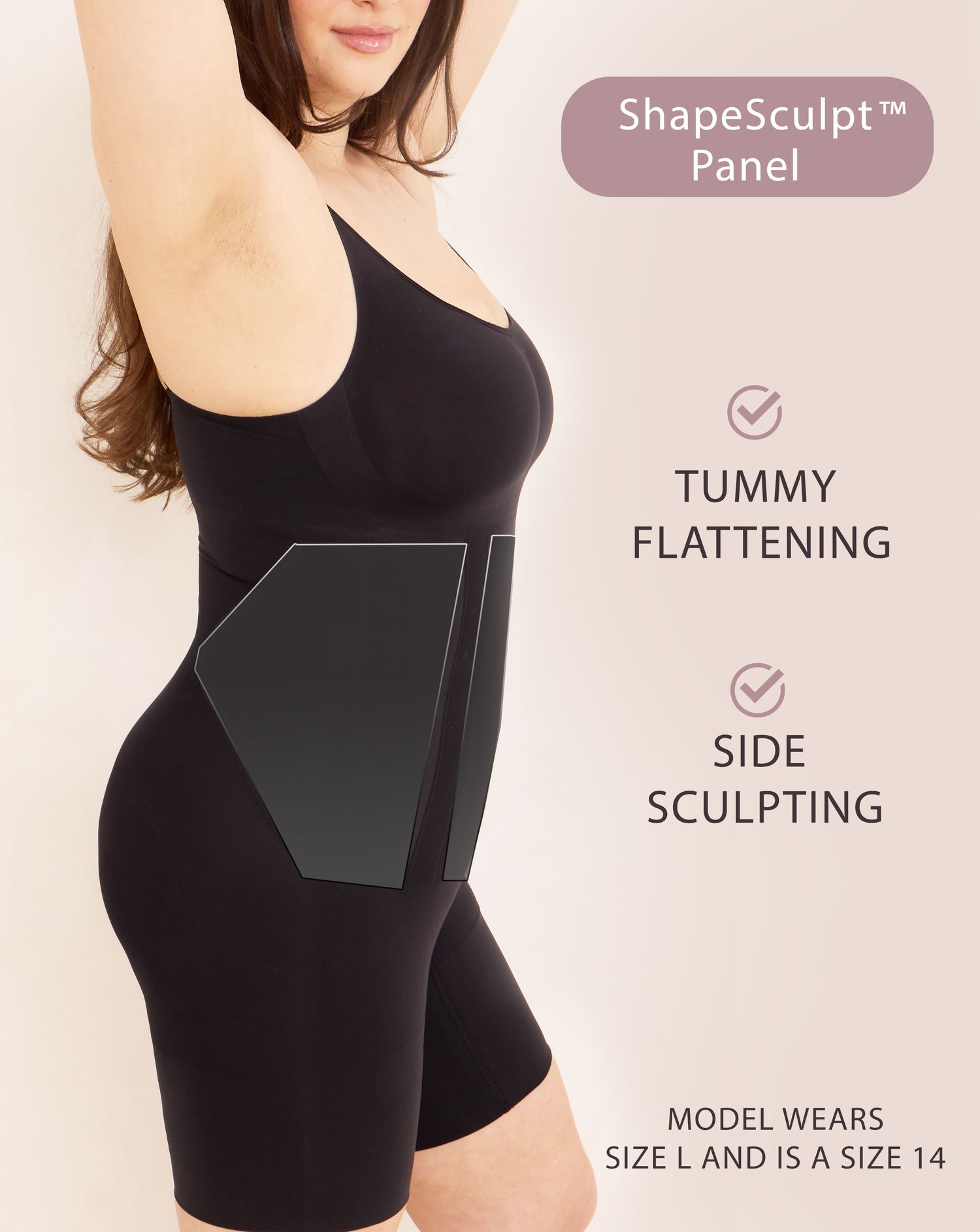 360Sculpt™ Bust Support Body Suit-BLACK